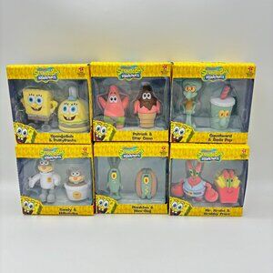 Spongebob Squarepants 2.25" Flocked Figures 2 Pack 2025 Nickelodeon Lot of 6 NEW